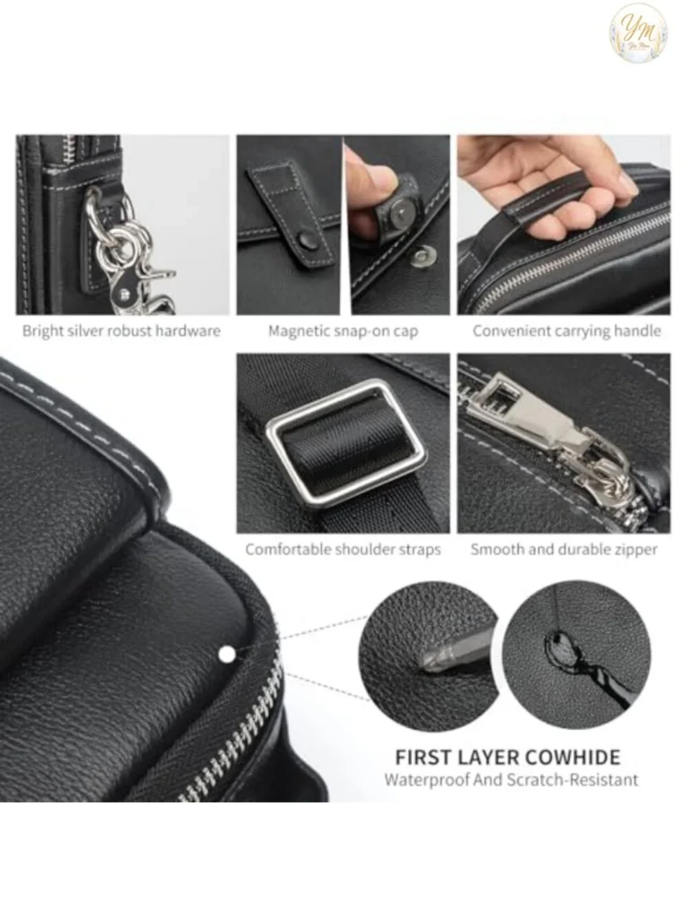 Genuine Leather Small Messenger Bag Crossbody